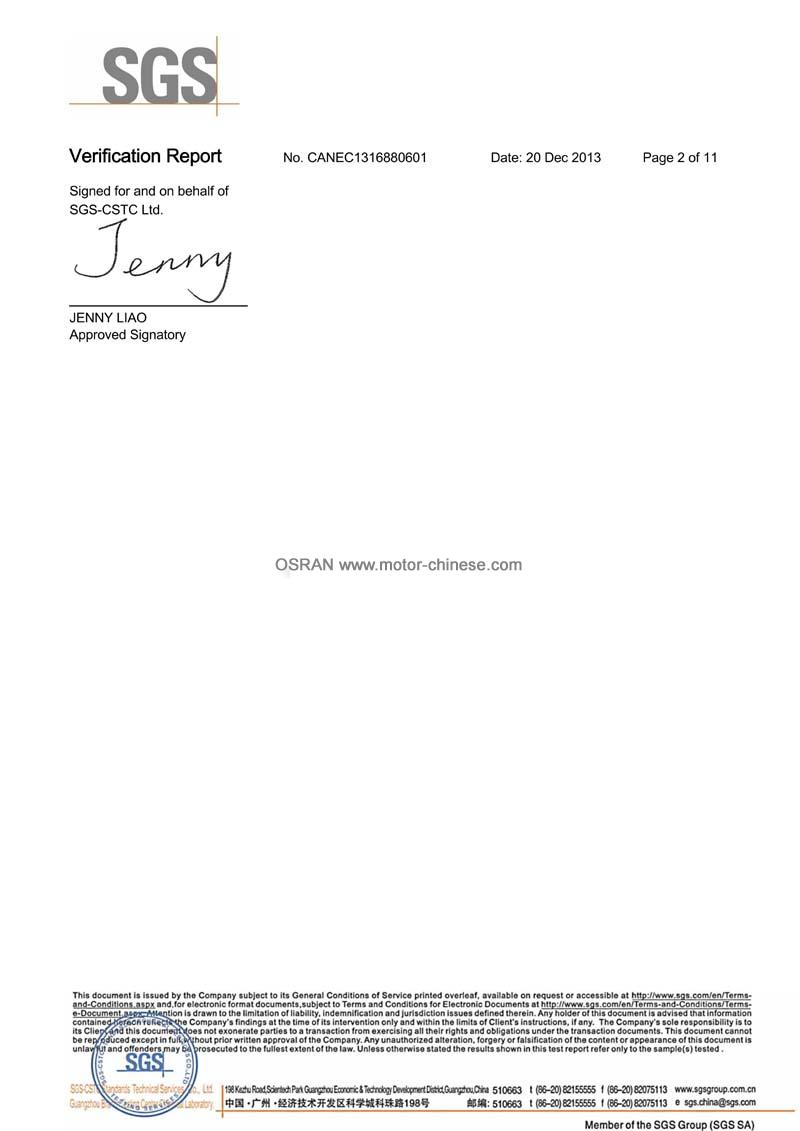 ROHS test Report of ac motor