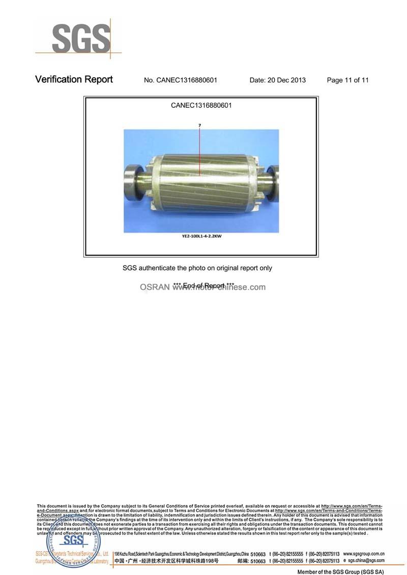 ROHS test Report of ac motor
