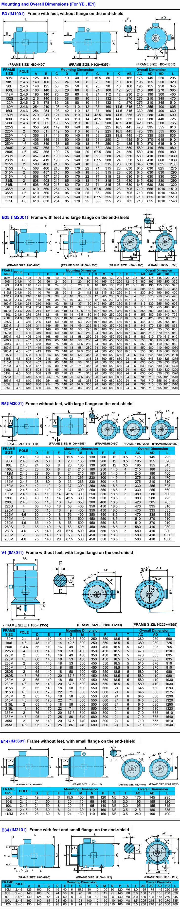 The Mounting and installation of IE1- electric motor